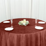 120Inch Terracotta Seamless Premium Velvet Round Tablecloth, Reusable Linen