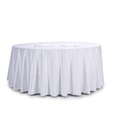 120inch White Seamless Premium Velvet Round Tablecloth, Reusable Linen