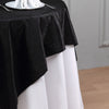 54Inchx 54Inch Black Seamless Premium Velvet Square Table Overlay, Reusable Linen