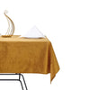 54inch x 54inch Gold Premium Seamless Premium Velvet Square Tablecloth, Reusable Linen