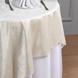 Versatile and Elegant Ivory Velvet Table Overlay