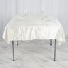54inch x 54inch Ivory Seamless Premium Velvet Square Tablecloth, Reusable Linen