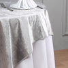 54inch x 54inch Silver Seamless Premium Velvet Square Table Overlay, Reusable Linen