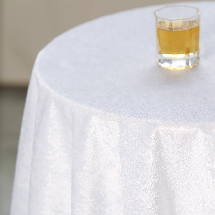 54inch x 54inch White Seamless Premium Velvet Square Tablecloth, Reusable Linen#whtbkgd