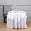 54inch x 54inch White Seamless Premium Velvet Square Table Overlay, Reusable Linen