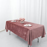 Experience Timeless Elegance with the Dusty Rose Velvet Tablecloth