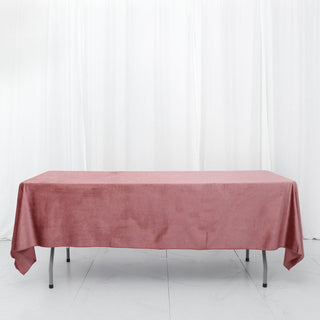 Elevate Your Event with the Dusty Rose Velvet Tablecloth