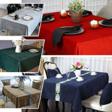 60x102inch Dusty Blue Seamless Premium Velvet Rectangle Tablecloth, Reusable Linen