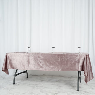 Elevate Your Table Decor with the Mauve Velvet Tablecloth