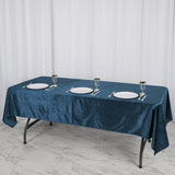 60x102inch Navy Blue Seamless Premium Velvet Rectangle Tablecloth, Reusable Linen