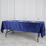 60inch x 102inch Royal Blue Premium Velvet Rectangle Tablecloth, Reusable Linen