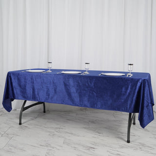 Elevate Your Table Decor with the Royal Blue Velvet Rectangle Tablecloth