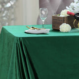 90x132inch Hunter Emerald Green Seamless Premium Velvet Rectangle Tablecloth, Reusable Linen