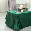 90x132inch Hunter Emerald Green Seamless Premium Velvet Rectangle Tablecloth, Reusable Linen