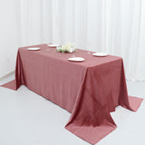 90x132inch Dusty Rose Seamless Premium Velvet Rectangle Tablecloth, Reusable Linen