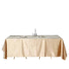 90x132inches Champagne Seamless Premium Velvet Rectangle Tablecloth, Reusable Linen