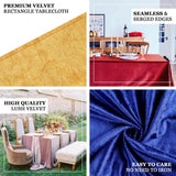 90inch x 132inch Terracotta Seamless Premium Velvet Rectangle Tablecloth, Reusable Linen