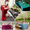 90inch x 132inch Terracotta Seamless Premium Velvet Rectangle Tablecloth, Reusable Linen