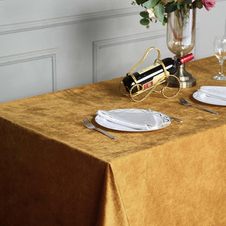 Transform Your Tablescapes with the Gold Velvet Tablecloth