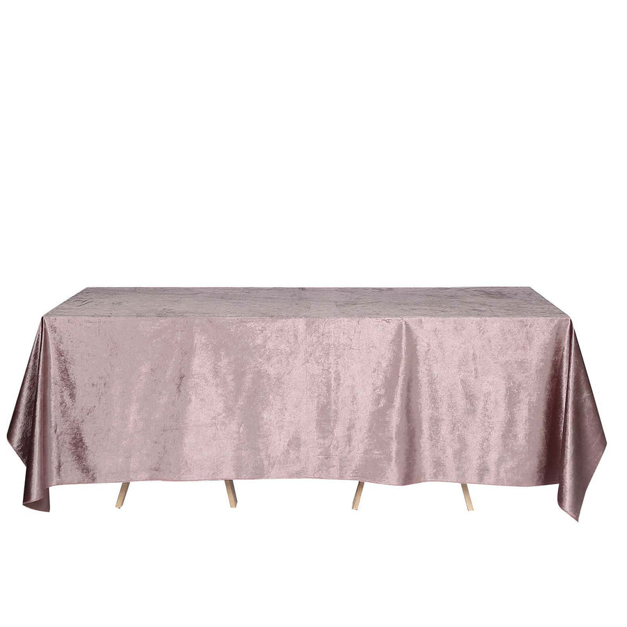 90x132inch Mauve Seamless Premium Velvet Rectangle Tablecloth, Reusable Linen
