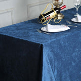 90inch x132inch Navy Blue Seamless Premium Velvet Rectangle Tablecloth, Reusable Linen