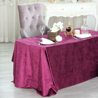 Transform Your Table with the Eggplant Velvet Tablecloth