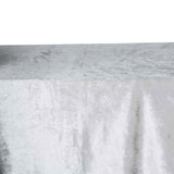 90inch x132inch Silver Seamless Premium Velvet Rectangle Tablecloth, Reusable Linen