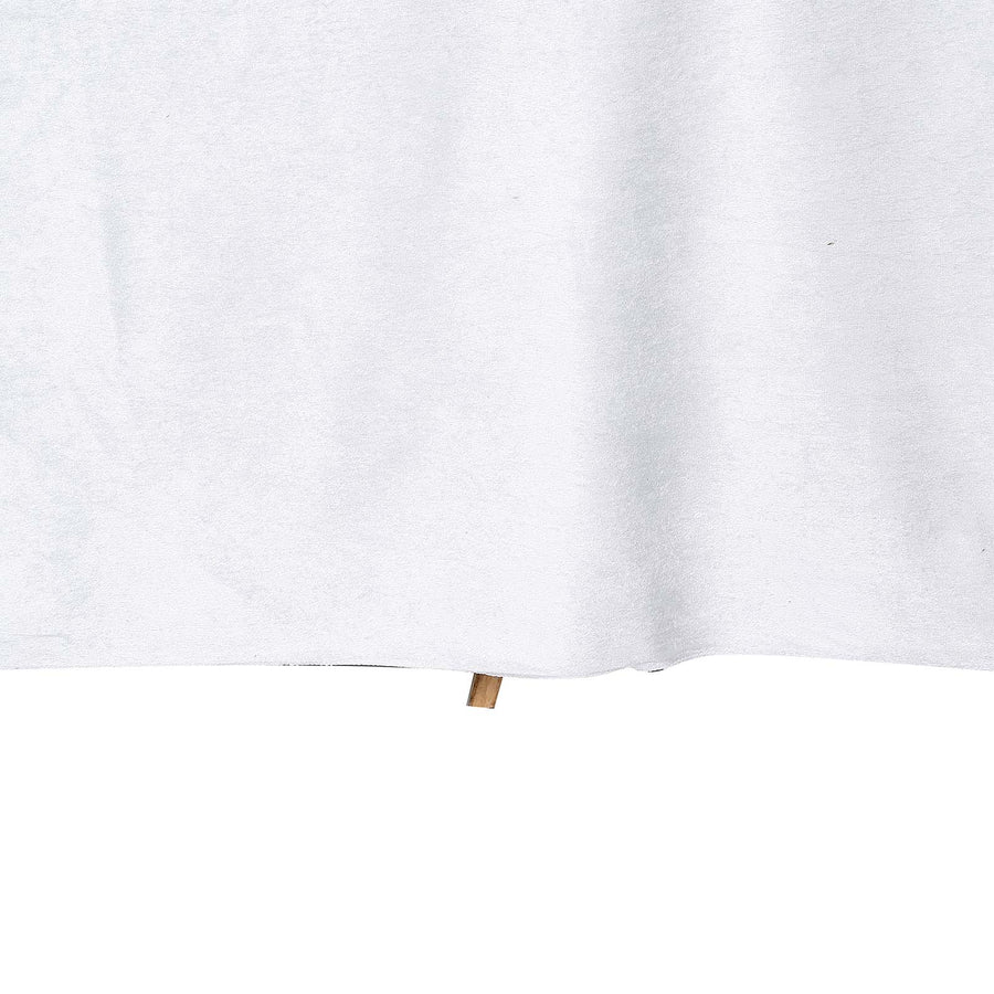 90inch x132inch White Seamless Premium Velvet Rectangle Tablecloth, Reusable Linen
