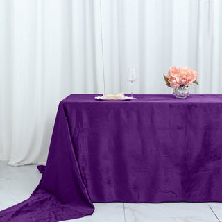 Create a Luxurious Table Setup with the Premium Velvet Rectangle Tablecloth
