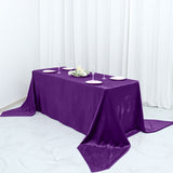 90Inchx156Inch Purple Seamless Premium Velvet Rectangle Tablecloth, Reusable Linen