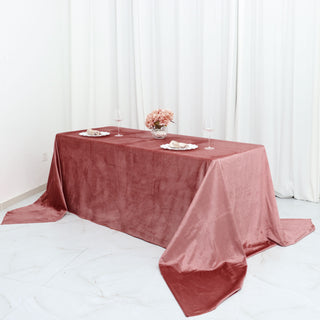 Transform Your Tablescapes with the Dusty Rose Premium Velvet Tablecloth