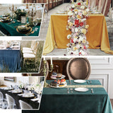 90x156inch Hunter Emerald Green Seamless Premium Velvet Rectangle Tablecloth, Reusable Linen