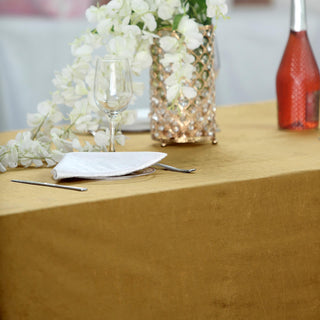Create Unforgettable Memories with Our Gold Velvet Rectangle Tablecloth