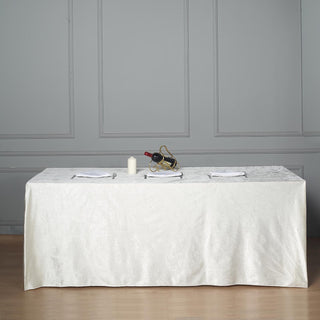 Elegant Ivory Velvet Tablecloth for a Luxurious Table Setup