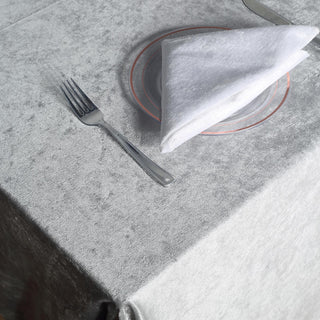 Impress Your Guests with the Silver Velvet Rectangle Tablecloth