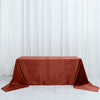 90x156Inch Terracotta Seamless Premium Velvet Rectangle Tablecloth, Reusable Linen