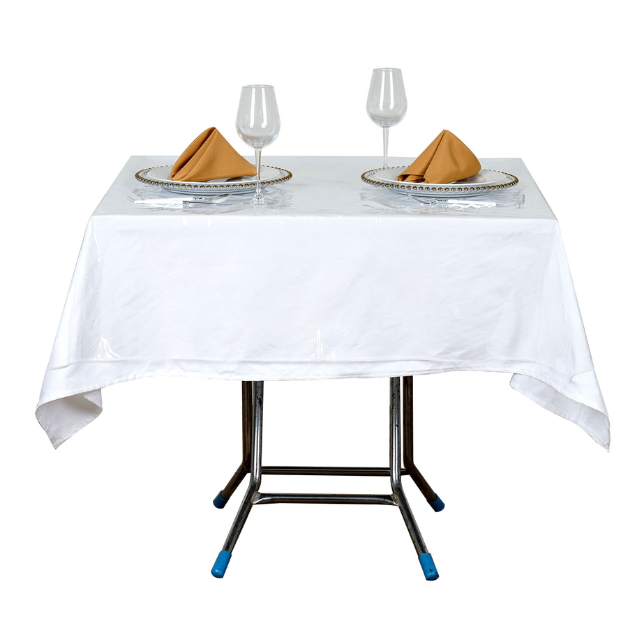 54" x 54" Clear 10 Mil Thick Eco-friendly Vinyl Waterproof Tablecloth PVC Square Disposable Tablecloth
