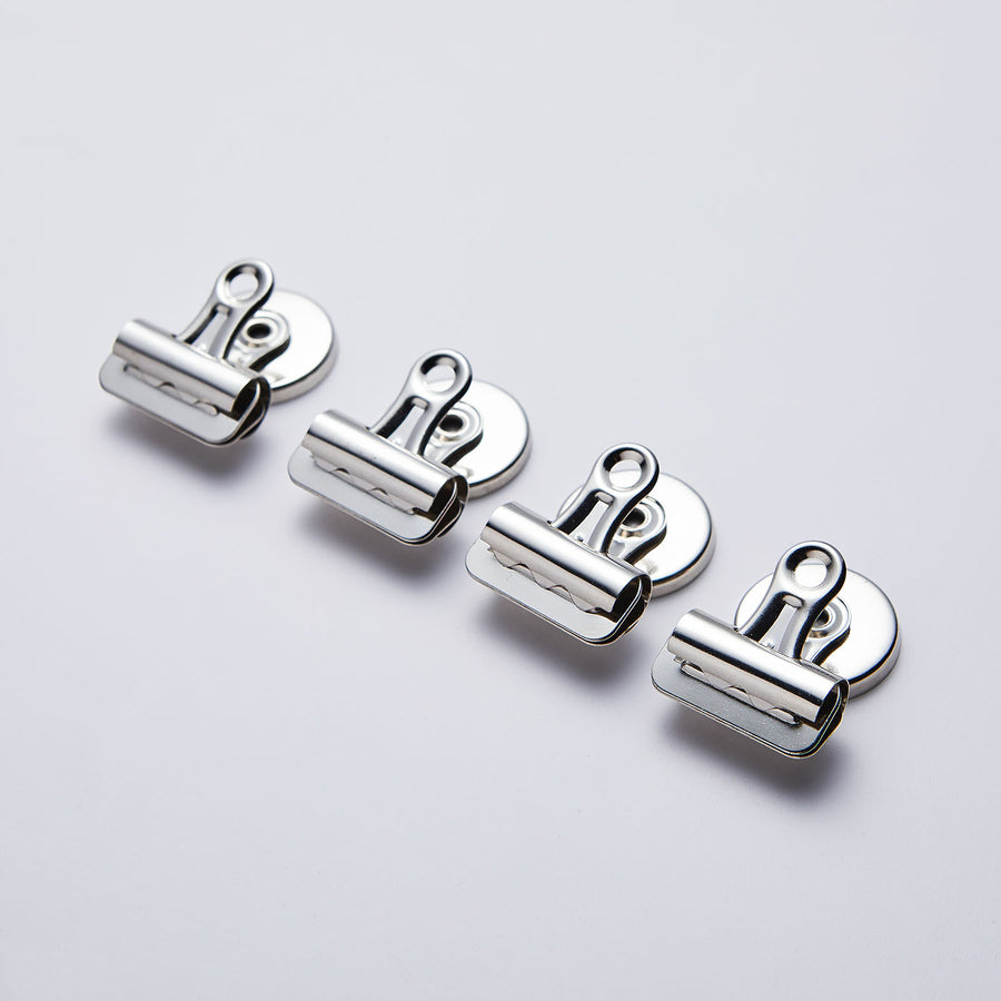 Pack of 4 | 7.5oz Silver Heavy Duty Refrigerator Magnet Clips, Magnetic Bulldog Clips