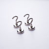 Pack of 4 | 4.5Lb Capacity Silver Heavy Duty Magnetic Hooks, Multipurpose Hanging Metal Hooks