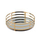 Set of 2 | Gold Metal Round Mirror Vanity Serving Tray, Decorative Tray 13inch | 9inch