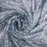 132inches Dusty Blue Premium Sequin Round Tablecloth, Sparkly Tablecloth#whtbkgd