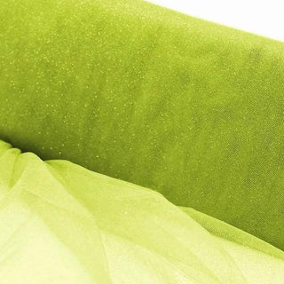 Unleash Your Creativity with Apple Green Princess Glitter Tulle Fabric Bolt