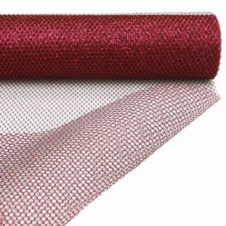 Add a Touch of Elegance with Wine Polyester Hex Deco Mesh Netting Fabric Roll