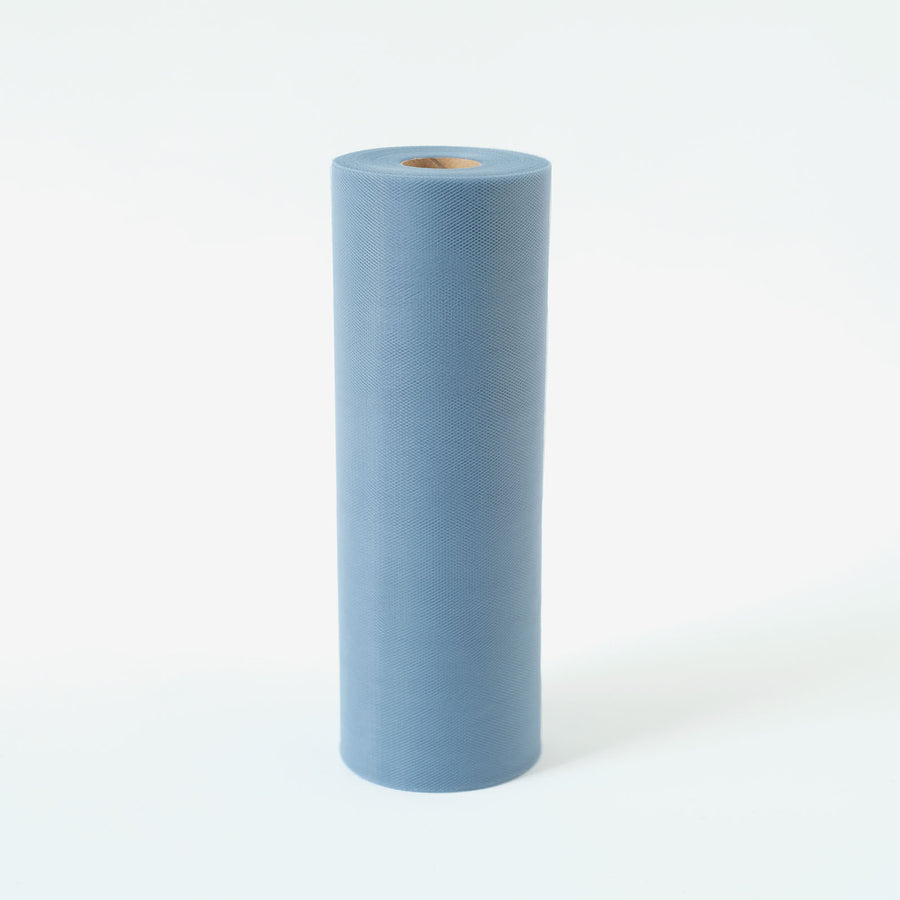 12inches x 100 Yards Dusty Blue Tulle Fabric Bolt, Sheer Fabric Spool Roll For Crafts