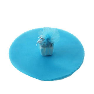 Transform Your Party Favors with Turquoise Scalloped Tulle Circles