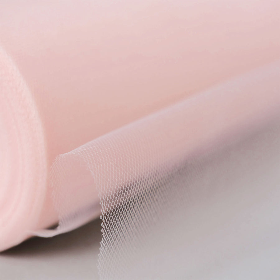 18inch x 100 Yards Blush/Rose Gold Tulle Fabric Bolt, Sheer Fabric Spool Roll For Crafts