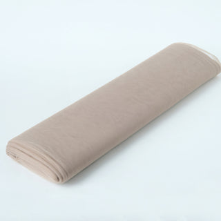 Elegant Taupe Tulle Fabric Bolt for DIY Crafts and Event Decor