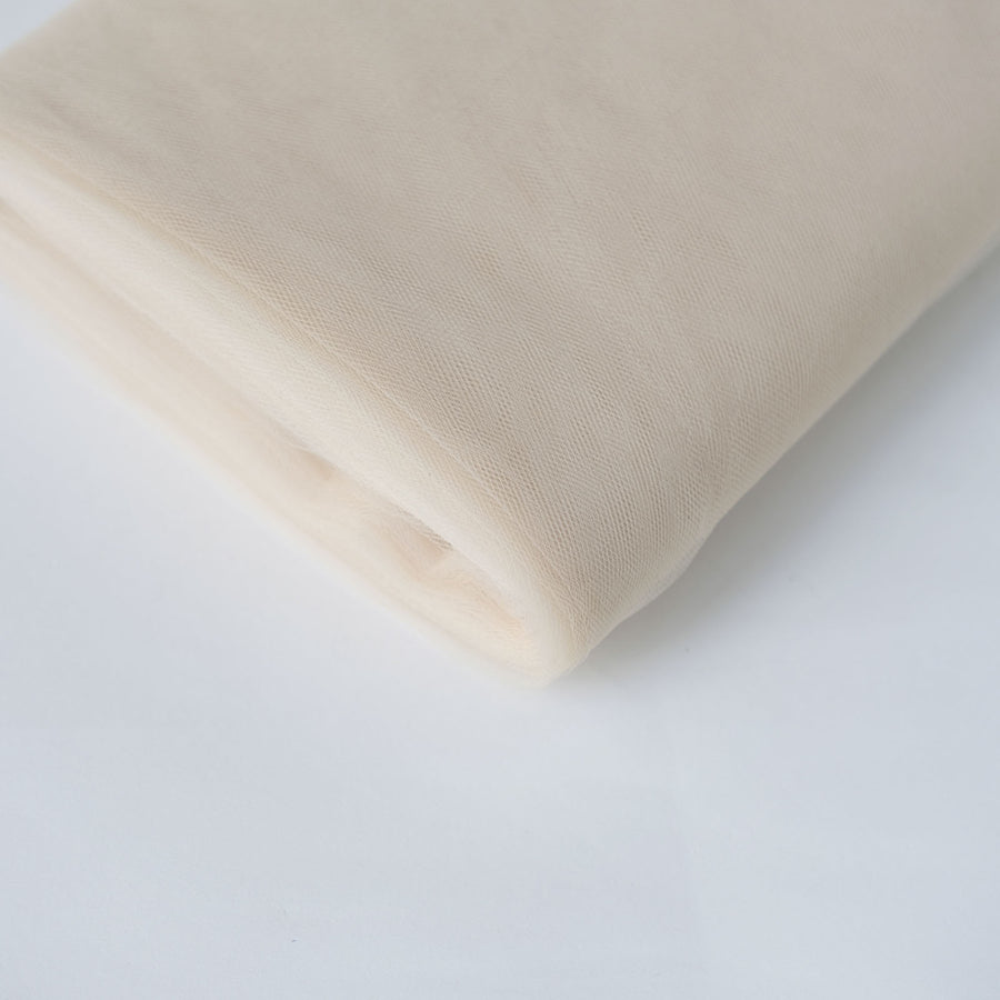 54inch x40 Yards Beige Tulle Fabric Bolt, DIY Crafts Sheer Fabric Roll