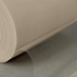 6Inchx100 Yards Taupe Tulle Fabric Bolt, Sheer Fabric Spool Roll For Crafts