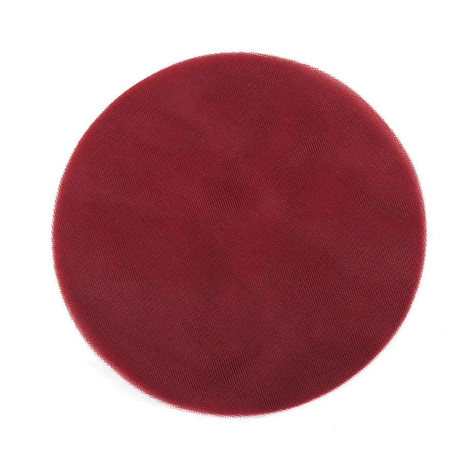 25 Pack | 9inch Burgundy Sheer Nylon Tulle Circles Favor Wrap Craft Fabric